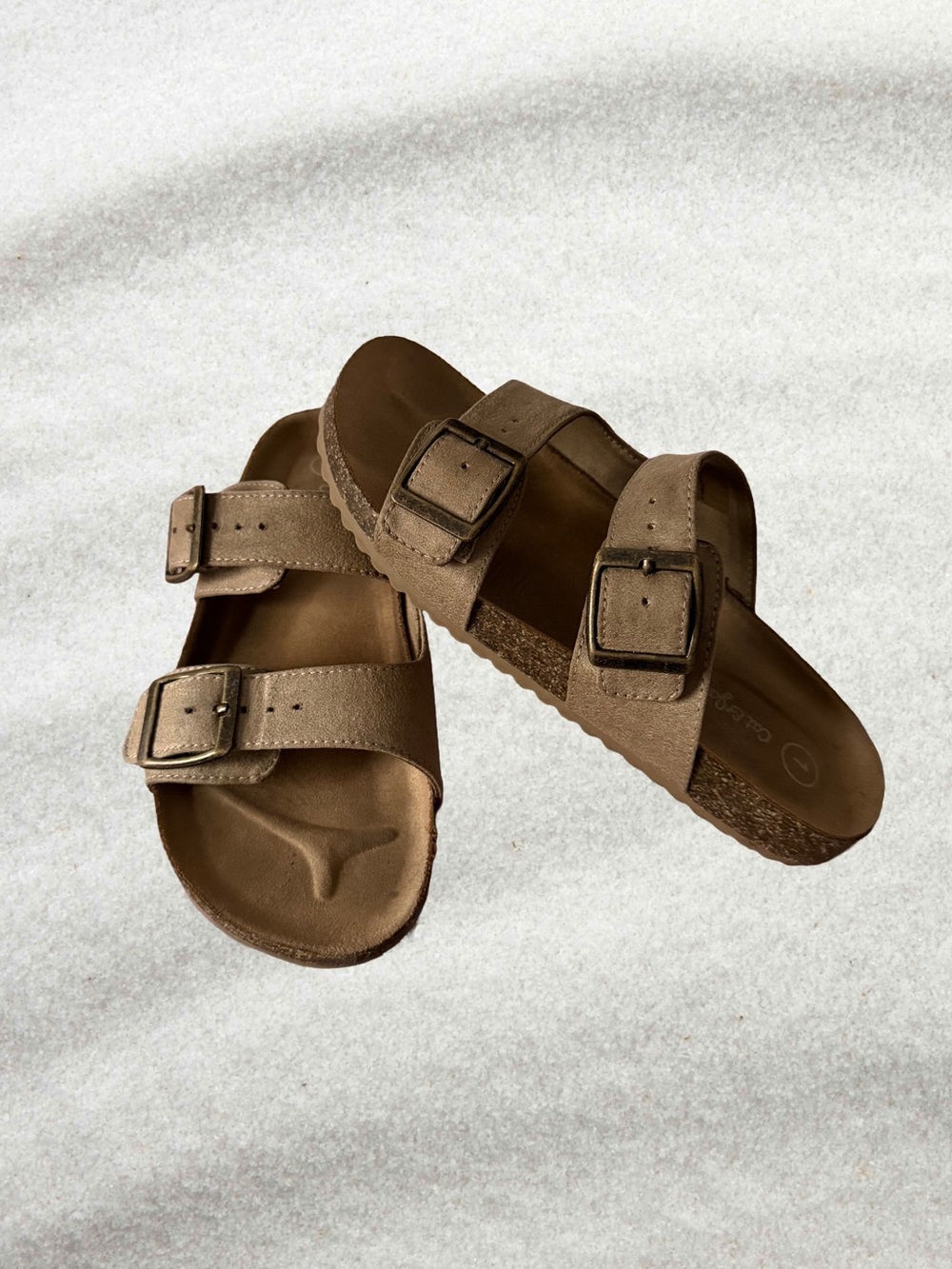 Cat & Jack Kids' Drew Two Band Sandals Taupe Size 1